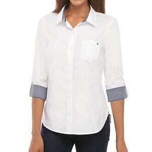 Tommy Hilfiger Women's Roll-Tab Button-Front Shirt